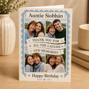 Personalised Thank You Auntie Birthday Greeting Card image