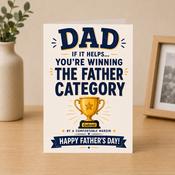 Personalised Winner Father Category Father’s Day Greeting Card image