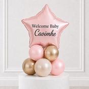 Pink Star Welcome Baby Personalised Stack