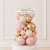 Pink Welcome Baby Personalised Bubble Stack