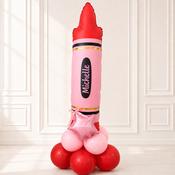 Red Crayon Back to School Personalised Balloon Stack
