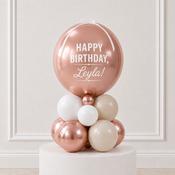 Rose Gold Happy Birthday Personalised Stack