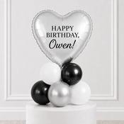 Silver Heart Happy Birthday Personalised Stack image