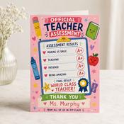 Thank You Teacher Personalised Greeting Card image