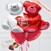 Valentine’s Teddy Bear Foil Balloon Bouquet image