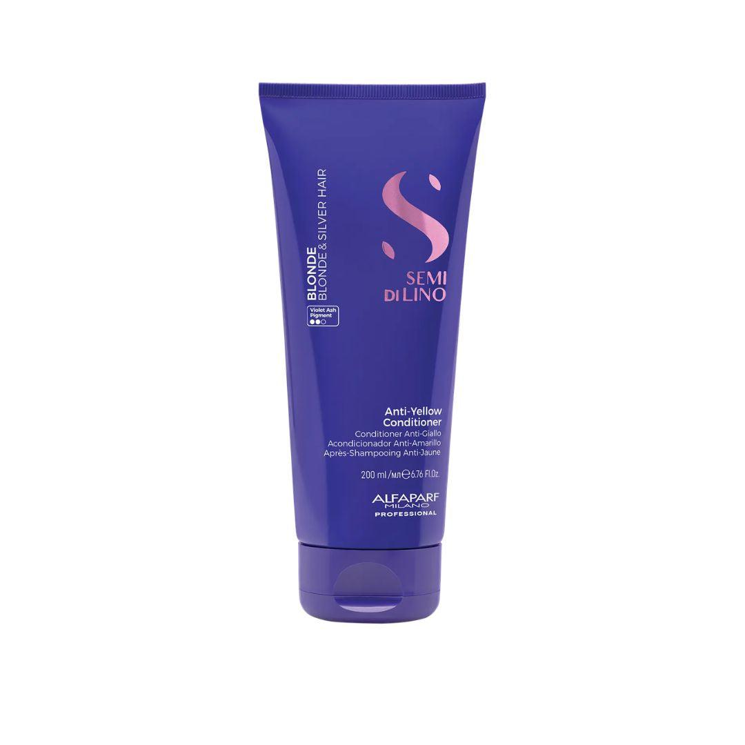 Alfaparf Semi Di Lino Anti-Yellow Conditioner for Blonde & Silver Hair - 200ml with Violet Ash Pigment