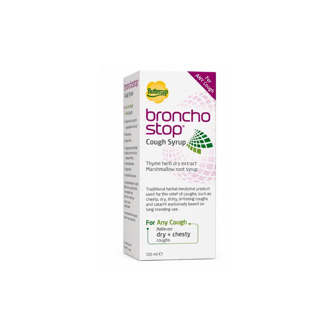 Bronchostop Cough Syrup 120ml for Any Cough - Relieves dry + chesty coughs