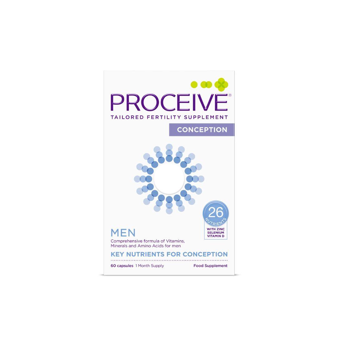 Proceive Men Conception Fertility Supplement 60 Capsules with 26 Nutrients, Zinc, Selenium, Vitamin D