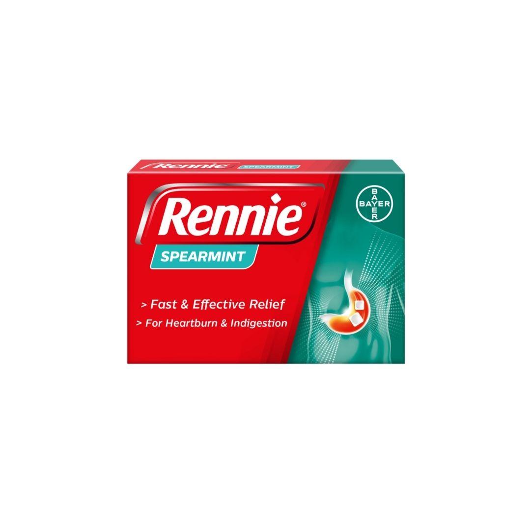 Rennie Spearmint 48 Chewable Tablets for Fast Relief from Indigestion and Heartburn