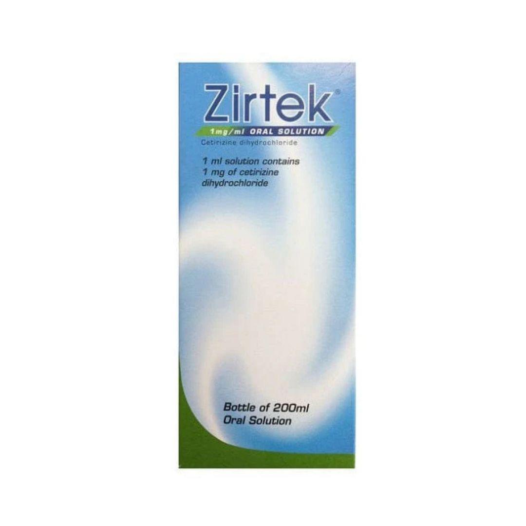 Zirtek 1mg/ml Oral Solution 200ml Cetirizine for Allergy Relief