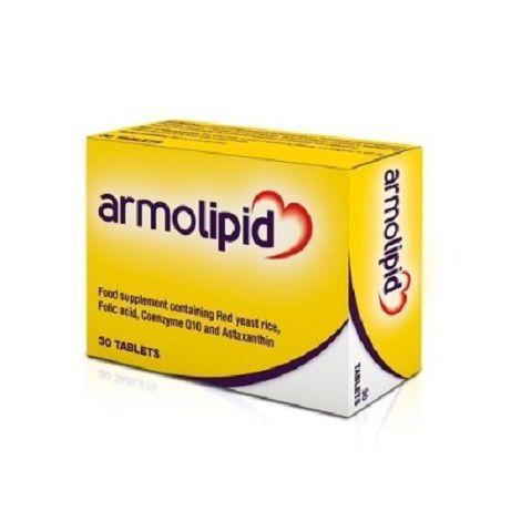 Armolipid Food Supplement 30 Tablets with Red yeast rice, Coenzyme Q10, Astaxanthin, Folic acid