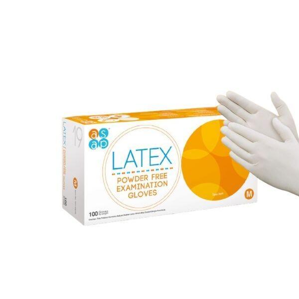 ASAP Latex Powder Free Examination Gloves Size M (100 Count)
