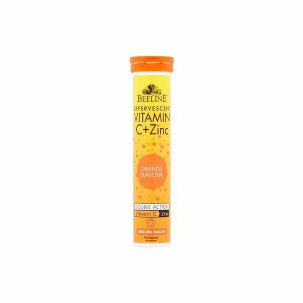 Beeline Vitamin C & Zinc Effervescent Tablets Orange Flavour 1000mg - 20 Tablets