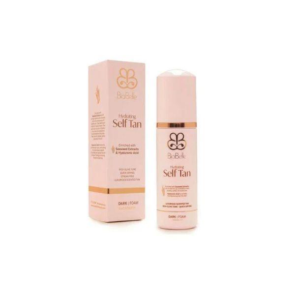 BiaBelle Hydrating Self Tan Dark Foam 150ml with Seaweed Extracts, Hyaluronic Acid, Olive Tone, Quick Drying, Streak Free