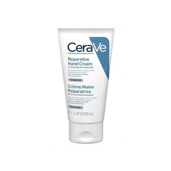 CeraVe Reparative Hand Cream 50ml For Extremely Dry, Rough Hands, Fragrance Free, With 3 essential ceramides, Hyaluronic acid