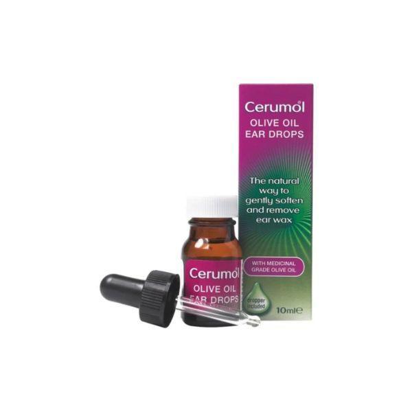 Cerumol Olive Oil Ear Drops 10ml - Gently Soften & Remove Ear Wax with Extra Virgin Olive Oil