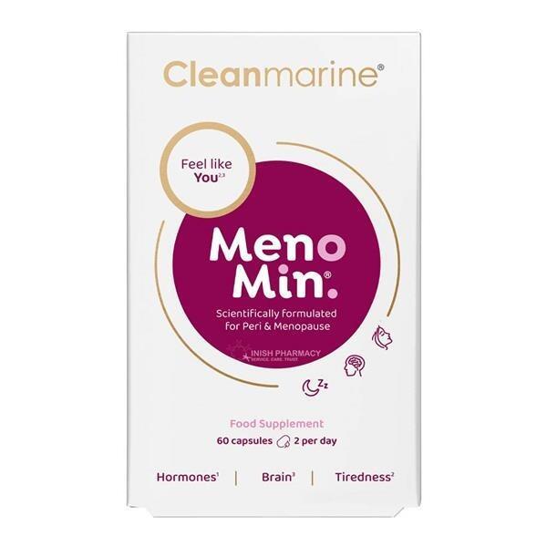 Cleanmarine MenoMin 60 Capsules - For Peri & Menopause - Hormones, Brain, Tiredness, Food Supplement