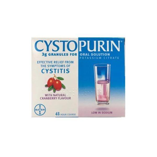 Cystopurin Cranberry Sachets for Cystitis Relief - Effective Relief, Cranberry Flavor, 6 Sachets, Potassium Citrate