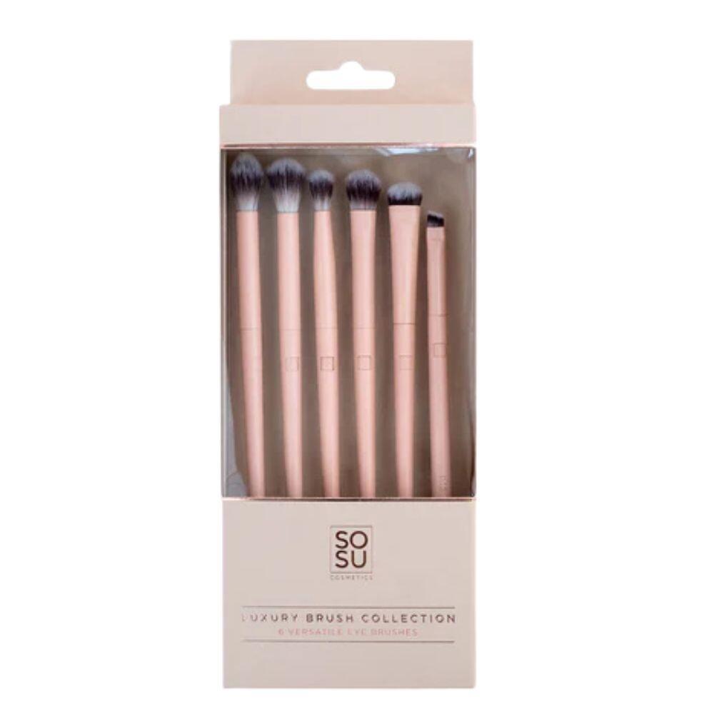 SOSU Eyes Brush Collection - Synthetic Fibers, Pink Handle