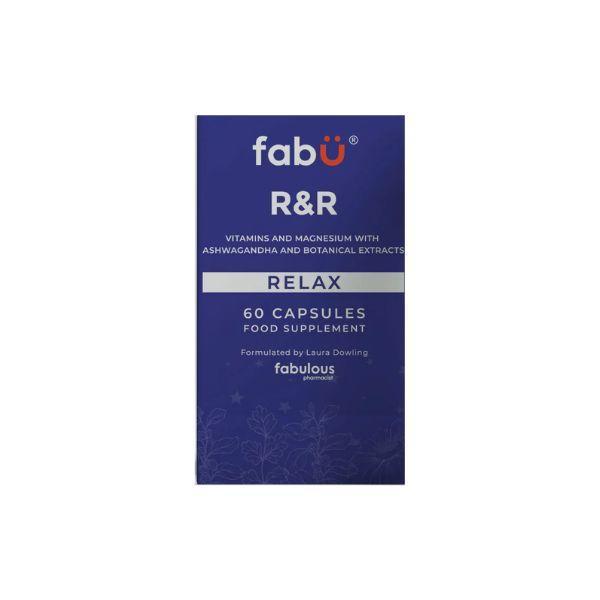FabU R&R Relax 60 Capsules Supplement with Ashwagandha and Botanical Extracts