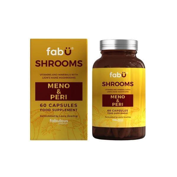fabü SHROOMS Meno & Peri Capsules - 60 Capsules, Vitamins & Minerals with Lion's Mane Mushroom for Menopause & Perimenopause Support
