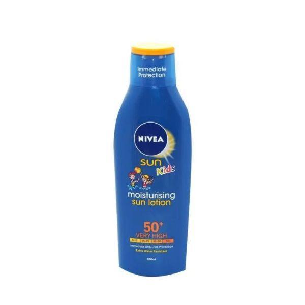 Nivea Kids Sun Lotion SPF50+ 200ml - Immediate UVA & UVB Protection, 5in1 skin protection, Very High, Extra Water Resistant