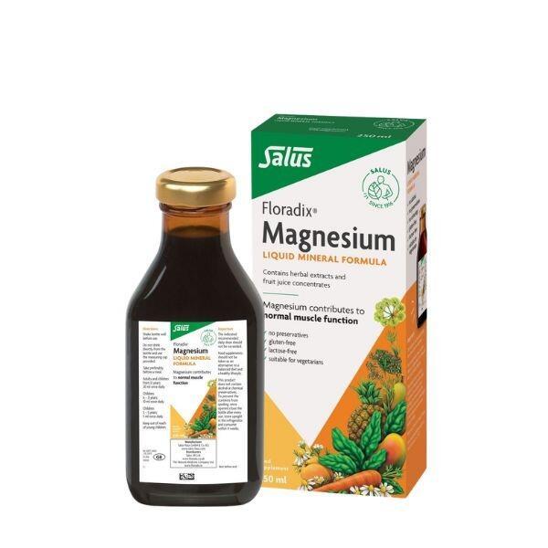 Floradix Magnesium Liquid Mineral Formula 250ml - Herbal Extracts, Fruit Juice Concentrates, Gluten-free, Lactose-free