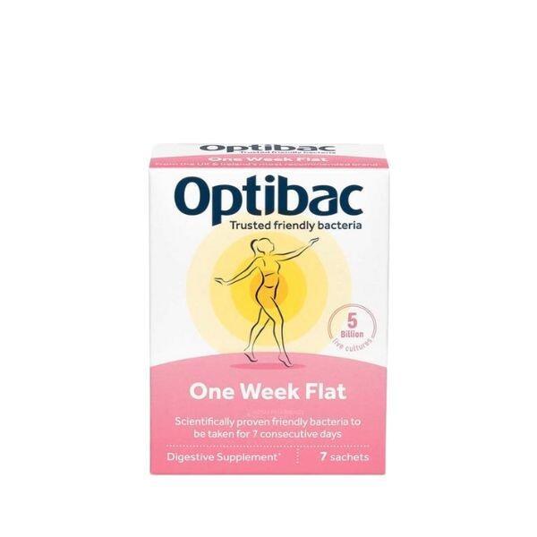 Optibac One Week Flat Probiotics 7 Sachets - Supports gut health and digestion