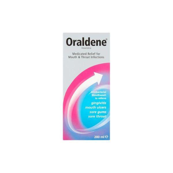Oraldene Antibacterial Mouthwash for gingivitis, mouth ulcers, sore gums, sore throat - 200ml