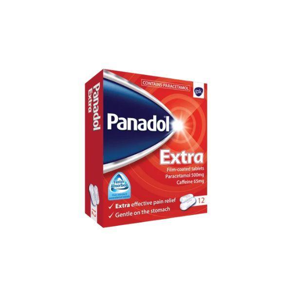 Panadol Extra Film-coated Tablets for Tough Pain Relief - Contains Paracetamol & Caffeine - 24 Pack
