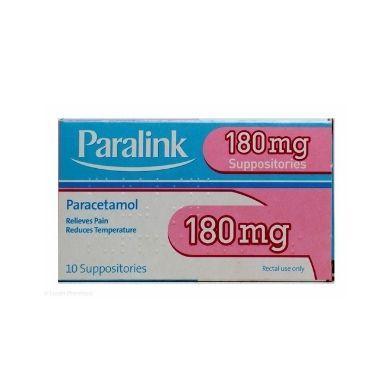 Paralink 180mg Suppositories for Pain & Fever Relief - 10 Suppositories