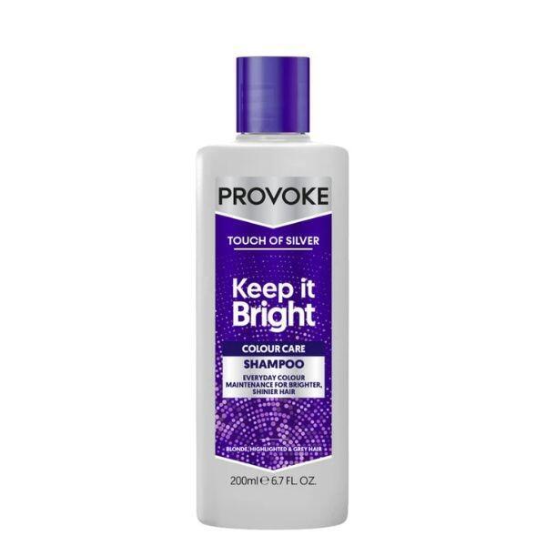 Pro:Voke Touch Of Silver Colour Care Shampoo for Blonde, Platinum, White, Grey Hair - 200ml - Keeps Colour Bright & Protects from Dullness
