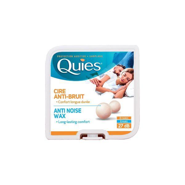 Quies Ear Plugs - 8 Pairs - Pure Wax - Noise Reduction - Hypoallergenic - Protection Auditive