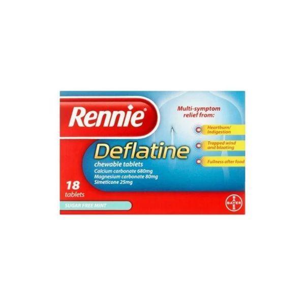 Rennie Deflatine 18 Tablets - Effective relief from trapped wind and bloatedness, Sugar Free Mint