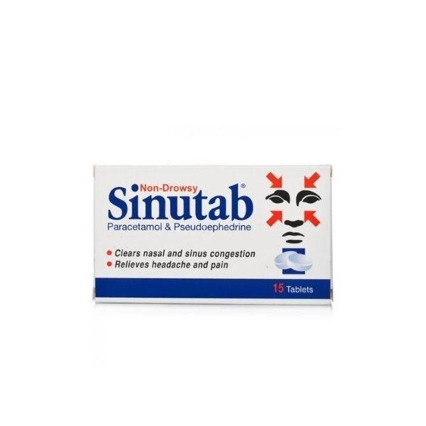 Sinutab Non-Drowsy Tablets 15 Pack - Relieves Sinus and Nasal Congestion, Sinus headache, Sinus pain and pressure, Fast Acting