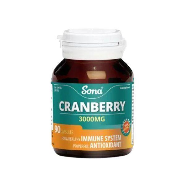 Sona Cranberry 3000mg Capsules 90 Pack Immune System Antioxidant