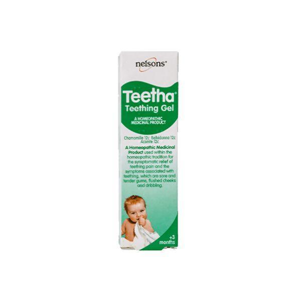 Nelsons Teetha Teething Gel 15g - Relief of teething pain, Sore and tender gums, flushed cheeks and dribbling