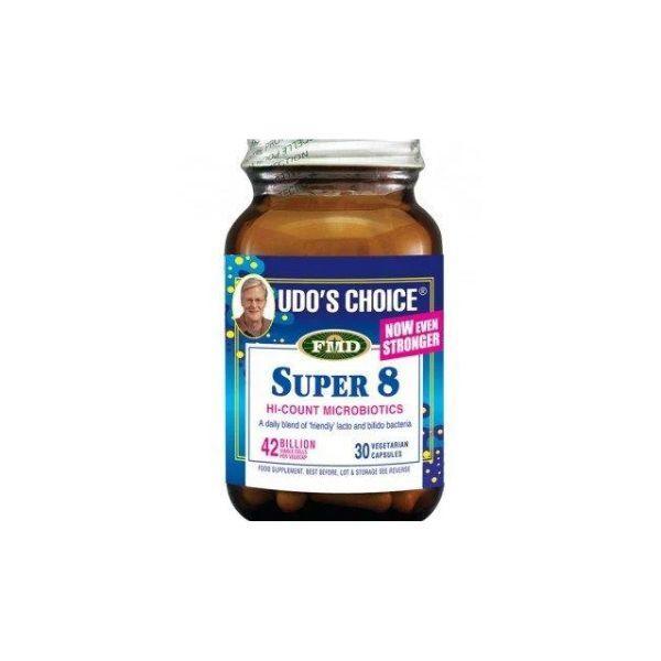 Udo's Choice Super 8 Immune Probiotics + Vitamin C 30 Capsules