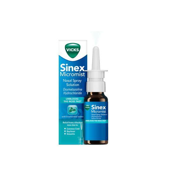 Vicks Sinex Micromist Nasal Spray 15ml - Relief from Common Cold, Hayfever, Sinusitis - UNBLOCKS THE NOSE FAST