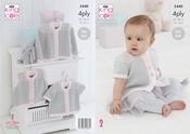 King Cole Baby Short and Long Sleeve Cardigans plus Waistcoat 4ply 5440 image
