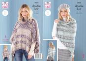 King Cole Ladies Poncho, Snood &amp; Shawl Fjord DK 5652 - Bantry Yarns