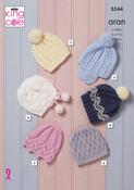 King Cole Aran Children's Hats 6 months to 4 years 5544 image