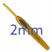 Clover Soft Touch Crochet Hooks 0.5mm - 6mm Metal Tips - 2mm
