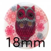 Printed Natural Shell Owl Buttons Sizes 28mm - 15mm - 18mm image