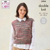 King Cole Ladies Double Knit Round &amp; V-Neck Vest 5994 image