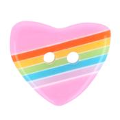 15mm Rainbow Heart Button