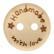 18mm Handmade With Love Wooden Buttons image