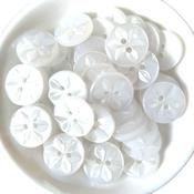15mm White Star Button 50 Pack