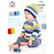 King Cole DK Sweater Hat and Cardigan Pattern 5917