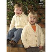 King Cole Aran Sweater and Jacket Pattern 3099